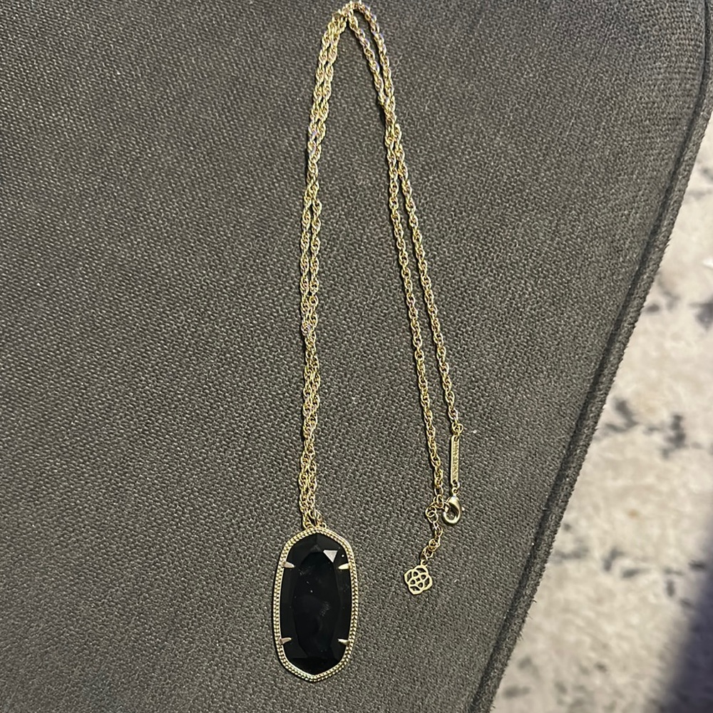 Kendra Scott Gold Necklace with Black Pendant
